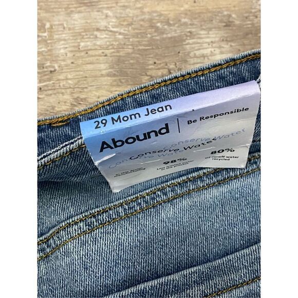 Abound Button Fly Distressed Mom Denim Jeans High Rise Ankle Crop Women’s Sz 29 - Picture 7 of 7